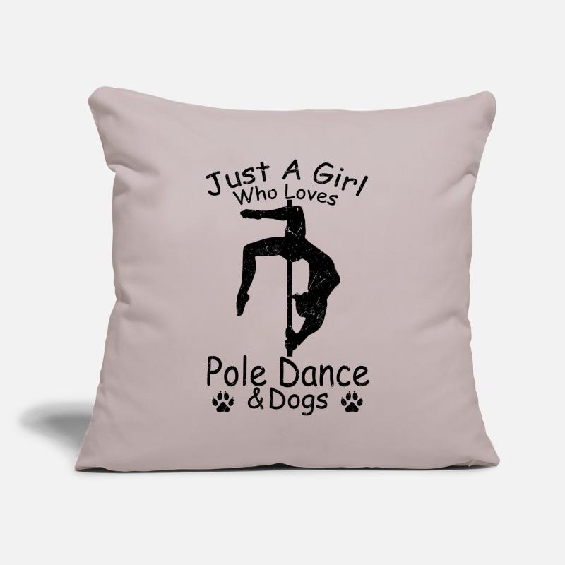 Nur ein Mädchen, das Pole Dance & Hunde Pole Dance Sofakissen mit Füllung 45 x 45 cm