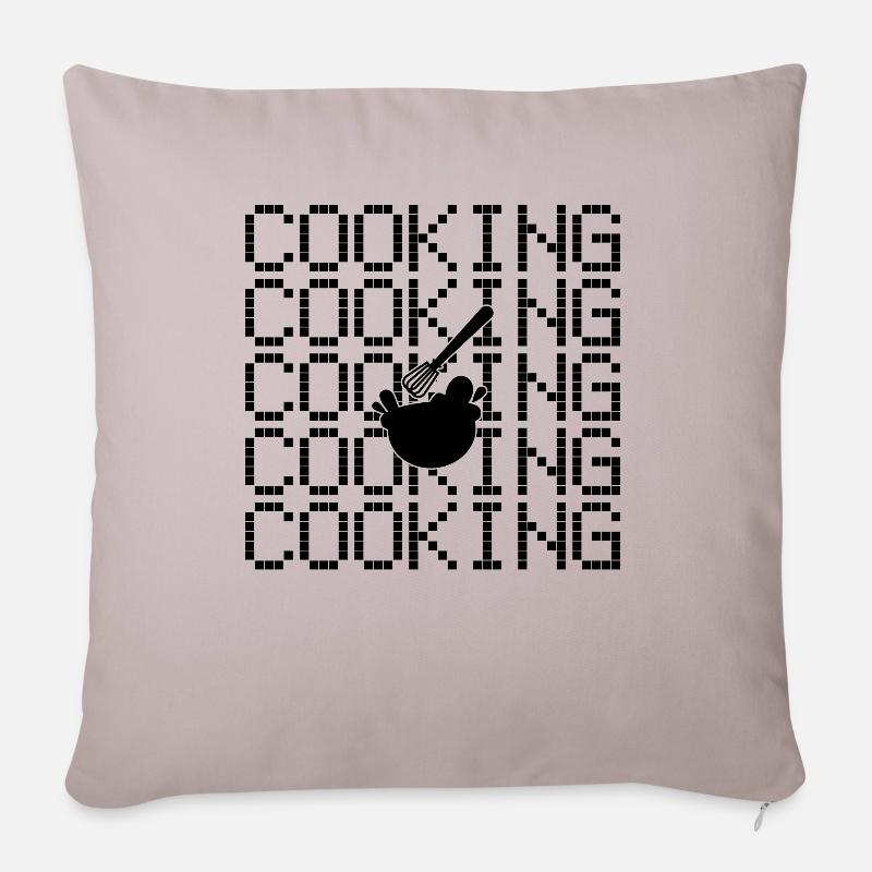 Kochen - Sofakissen mit Füllung 45 x 45 cm - helles Taupe