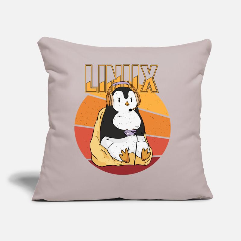 Gamer Penguin Linux Root Party Nerd Programmer Com Sofa pillow with filling 45cm x 45cm