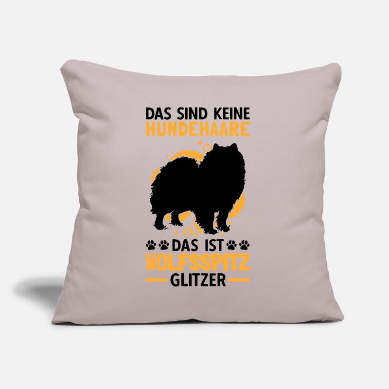 Wolfsspitz Glitzer deutscher Spitz Keeshond Sofakissen mit Füllung 45 x 45 cm