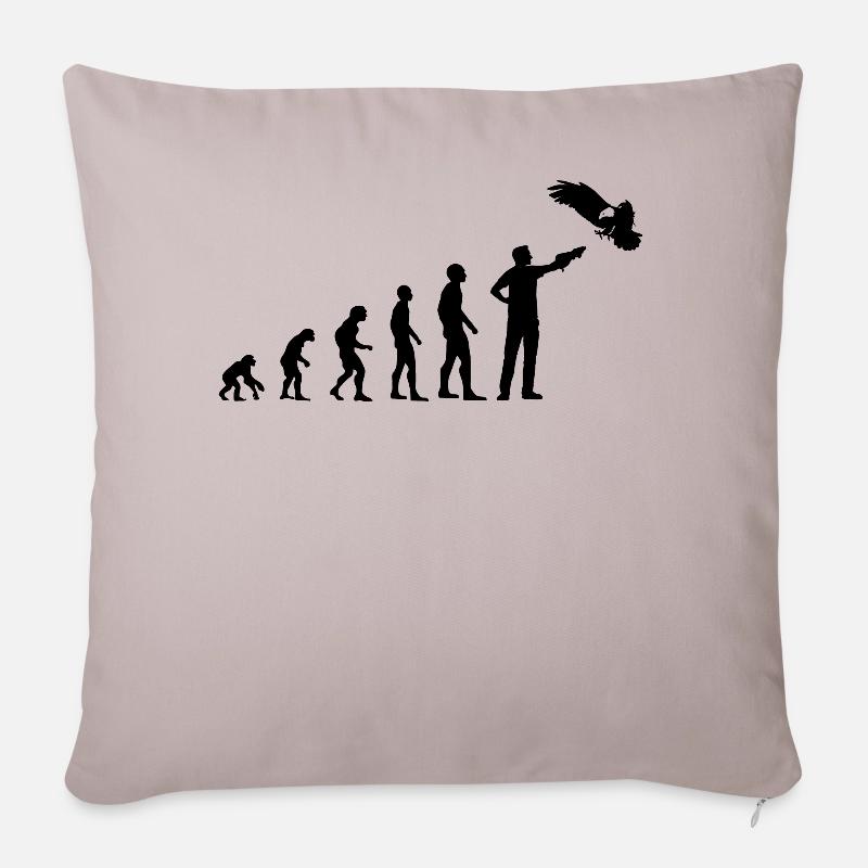 Falkner Greifvogel Evolution Falknerei Geschenk - Sofakissen mit Füllung 45 x 45 cm - helles Taupe