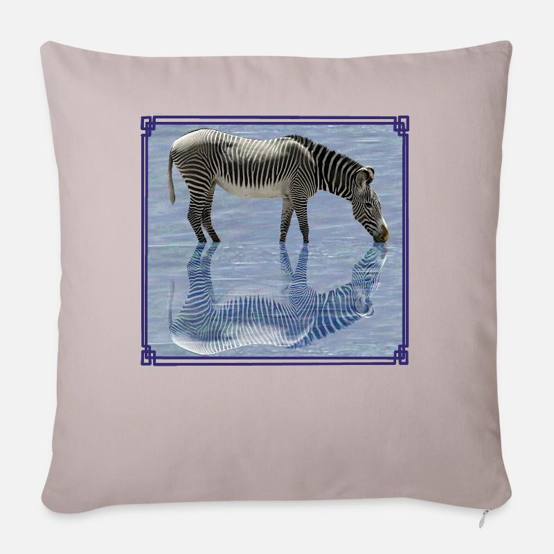 Reflet de zèbre - Zèbres - La faune en Afrique - Coussin et housse de 45 x 45 cm - taupe clair