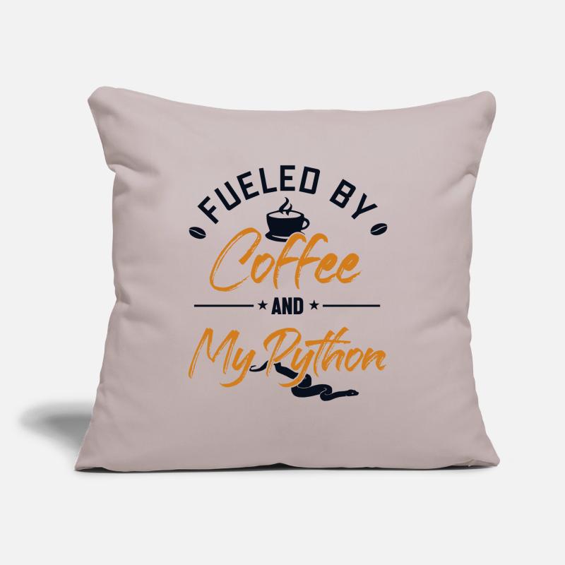Alimenté par le café et mon Python Python Banana Ball Coussin et housse de 45 x 45 cm
