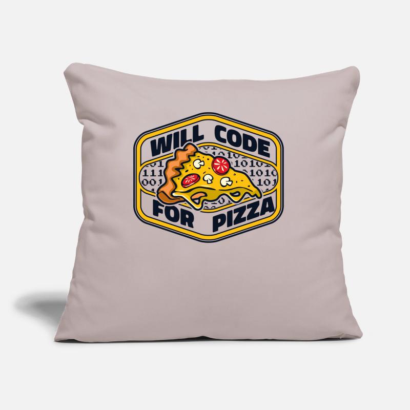 Will Code For Pizza Developer Coder Programmer Coussin et housse de 45 x 45 cm
