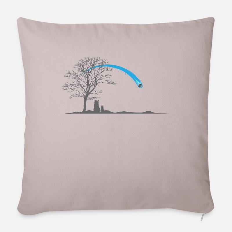 Sternschnuppe am dunklen Himmel - Sofakissen mit Füllung 45 x 45 cm - helles Taupe