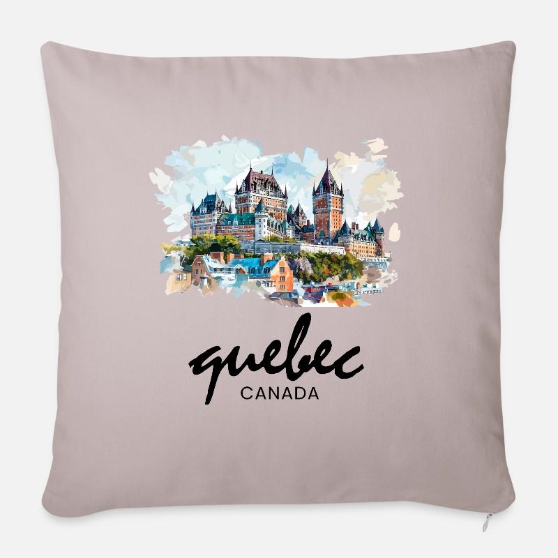 Quebec Canada Montreal, quebec flag - Sofakissen mit Füllung 45 x 45 cm - helles Taupe