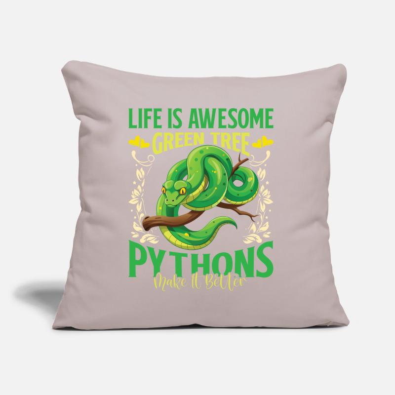 Green Tree Python Sofakissen mit Füllung 45 x 45 cm