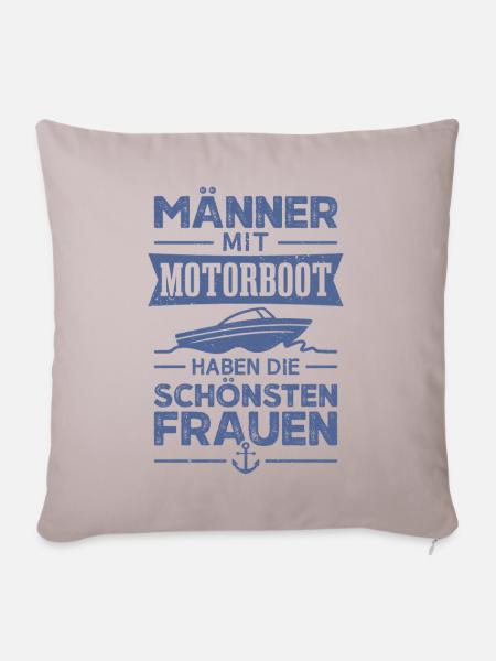 Motorboot Bootfahren Bootsfahrer Boot - Sofakissen mit Füllung 45 x 45 cm - helles Taupe