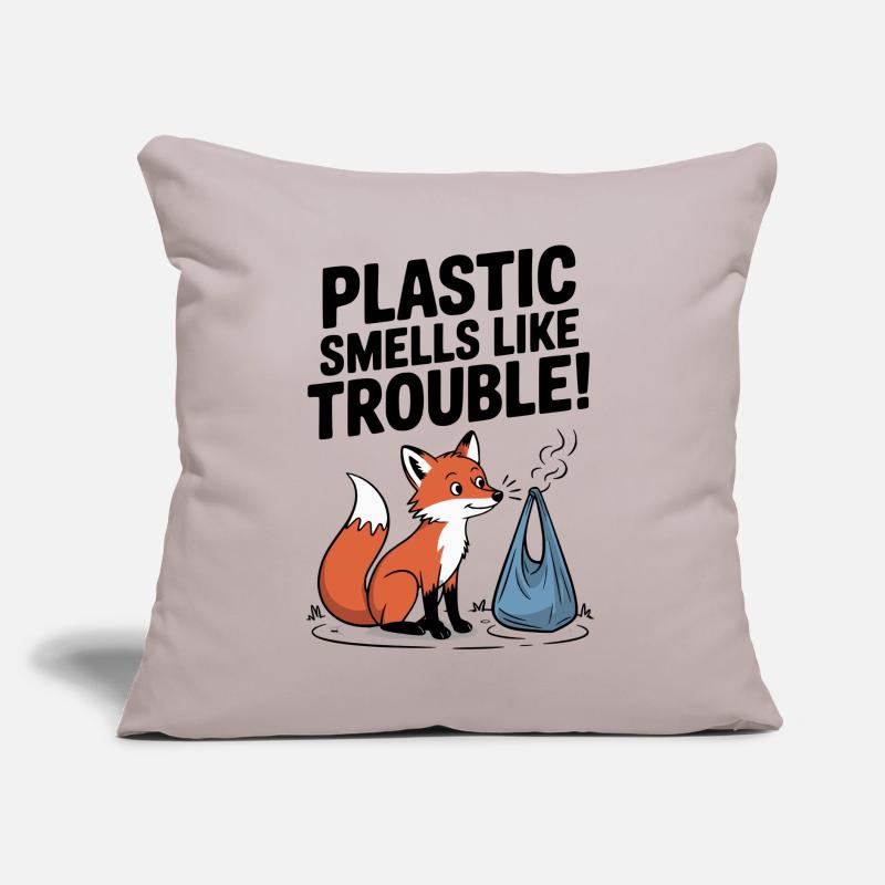 Plastik ist ein Problem Sofakissen mit Füllung 45 x 45 cm