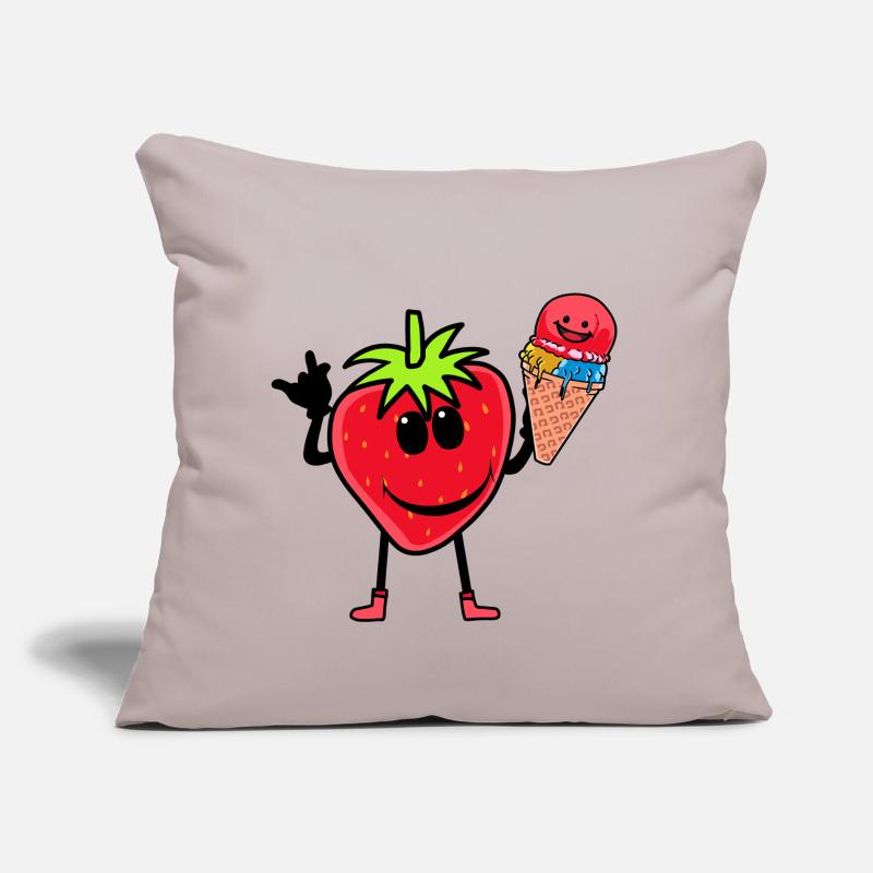 Erdbeerer Erdbeere Eis Eiscrem Eiskrem Kinder Sofakissen mit Füllung 45 x 45 cm