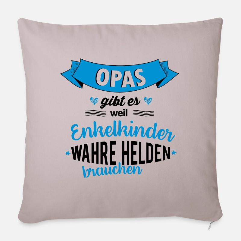 Opa - wahrer Held - Sofakissen mit Füllung 45 x 45 cm - helles Taupe
