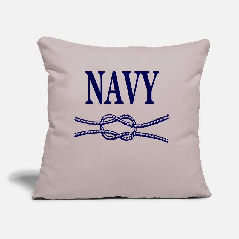 NAVY BLUE SCRIPT Sofa pillow with filling 45cm x 45cm