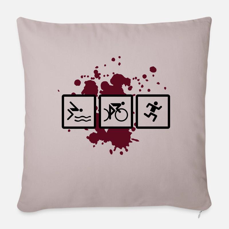 - triathlon triatlon - Sofakissen mit Füllung 45 x 45 cm - helles Taupe