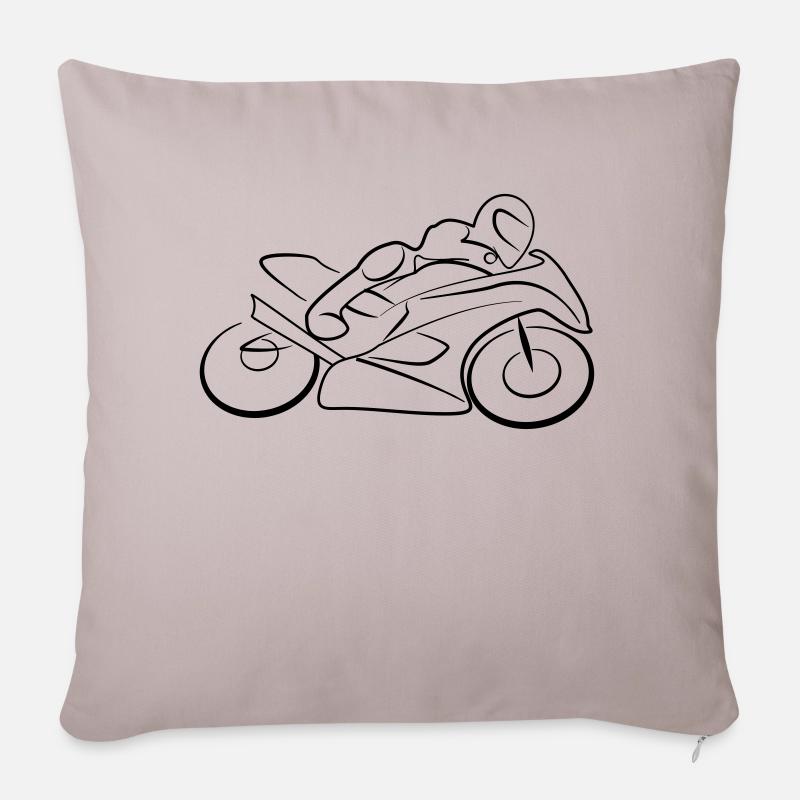 Motorrad Speed - Sofakissen mit Füllung 45 x 45 cm - helles Taupe
