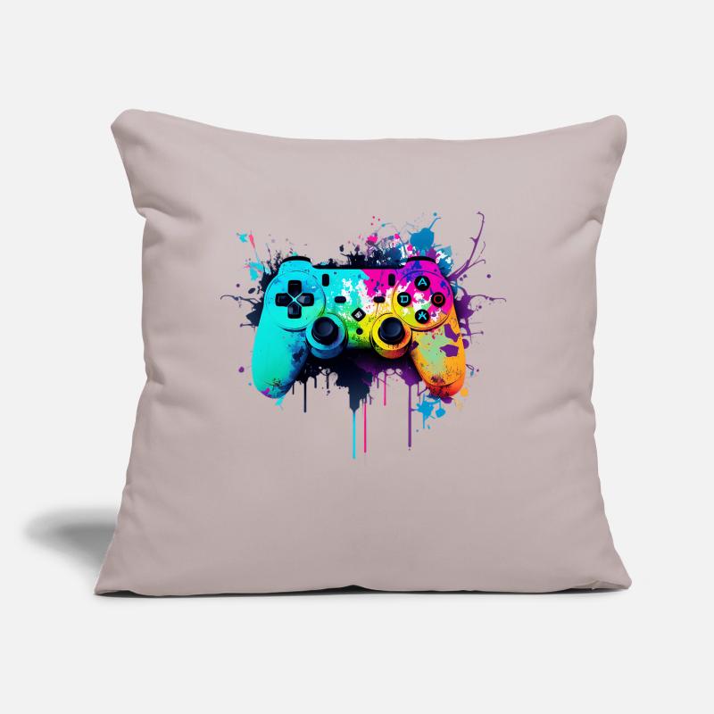 Neon Gaming Controller / Kontroller Sofakissen mit Füllung 45 x 45 cm