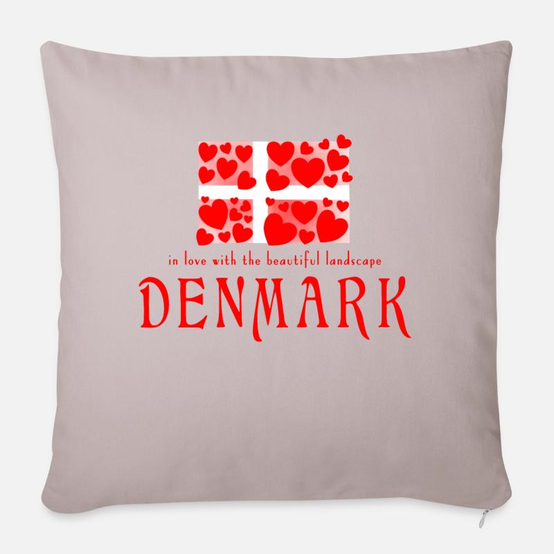 Dänemark Danmark - Sofakissen mit Füllung 45 x 45 cm - helles Taupe