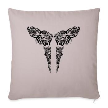 Maori Brustlogo 50 schwarz - Sofakissen mit Füllung 45 x 45 cm - helles Taupe - Vorne