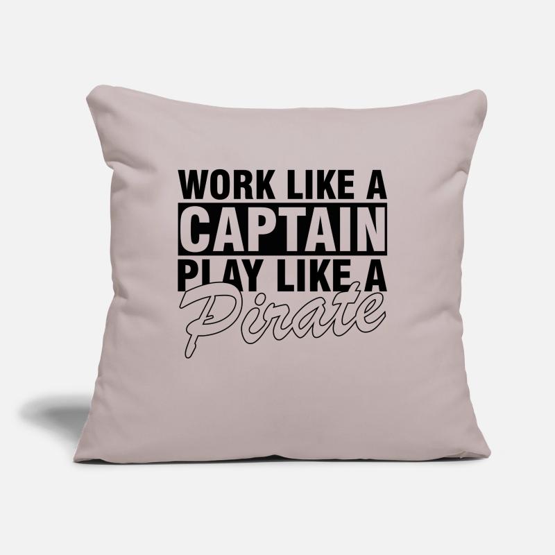 Work like a captain, play like a pirate Sofa pillow with filling 45cm x 45cm