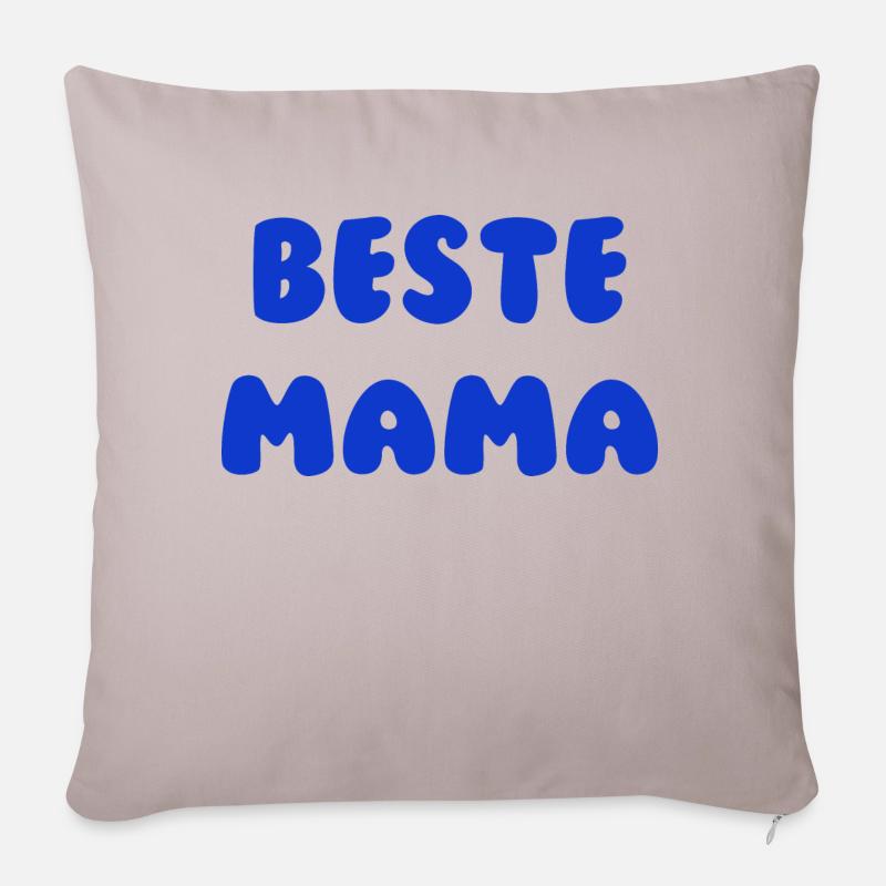 Beste Mama Blau - Sofakissen mit Füllung 45 x 45 cm - helles Taupe