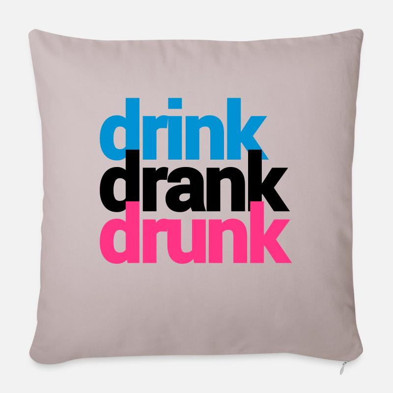 drink drank drunk - Coussin et housse de 45 x 45 cm - taupe clair