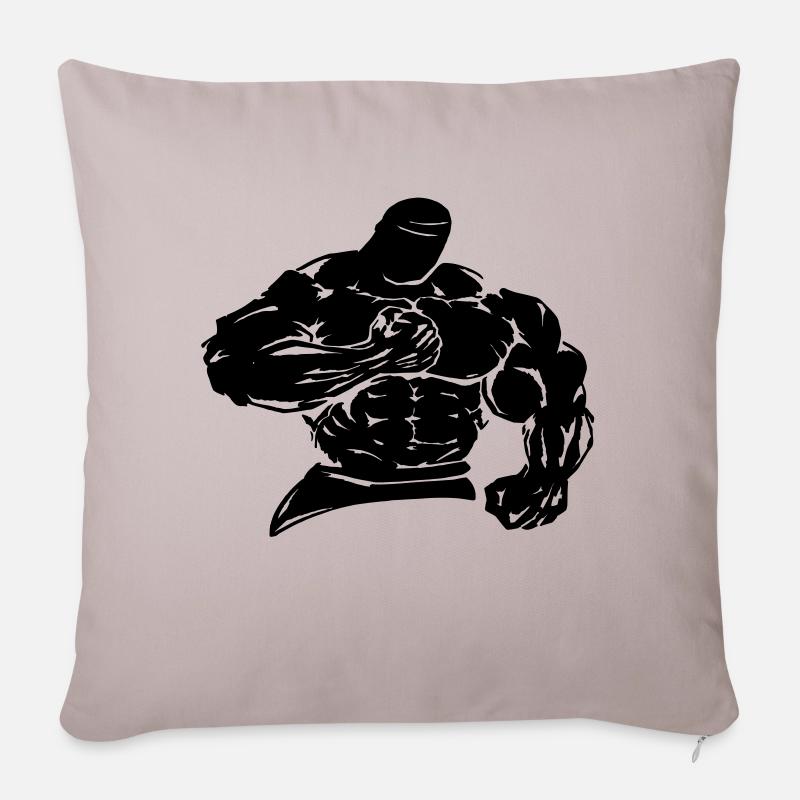 bodybuilder / fighter - Sofakissen mit Füllung 45 x 45 cm - helles Taupe