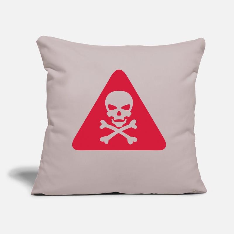 skull danger triangle panel 280) Sofa pillow with filling 45cm x 45cm