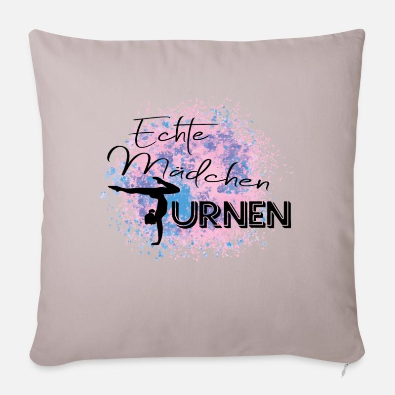 Echte Mädchen Turnen - Sofakissen mit Füllung 45 x 45 cm - helles Taupe
