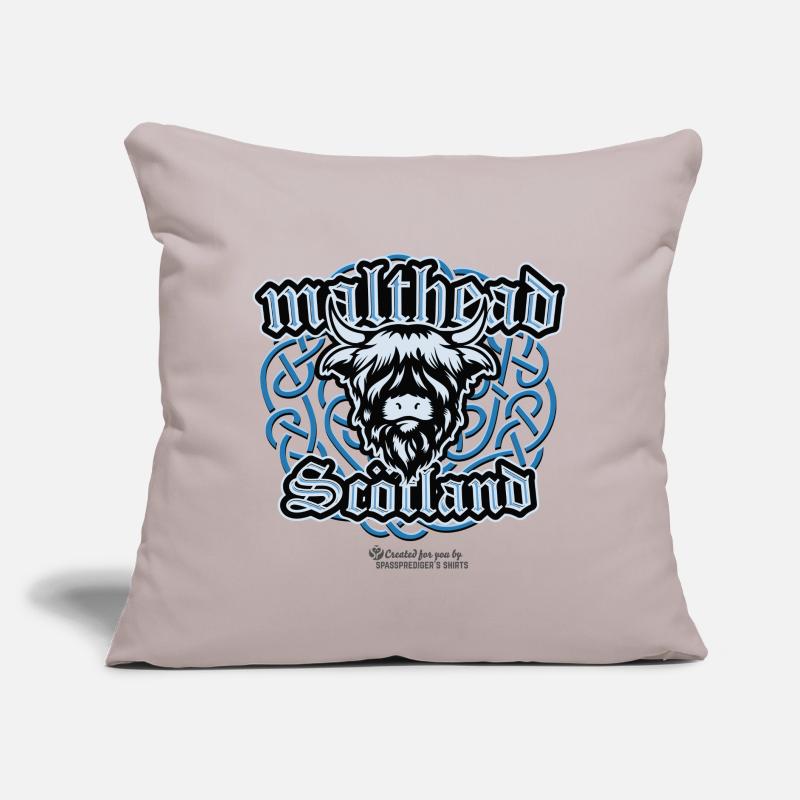Malt Whiskey Malthead Celtic Braid Pattern Sofa pillow with filling 45cm x 45cm