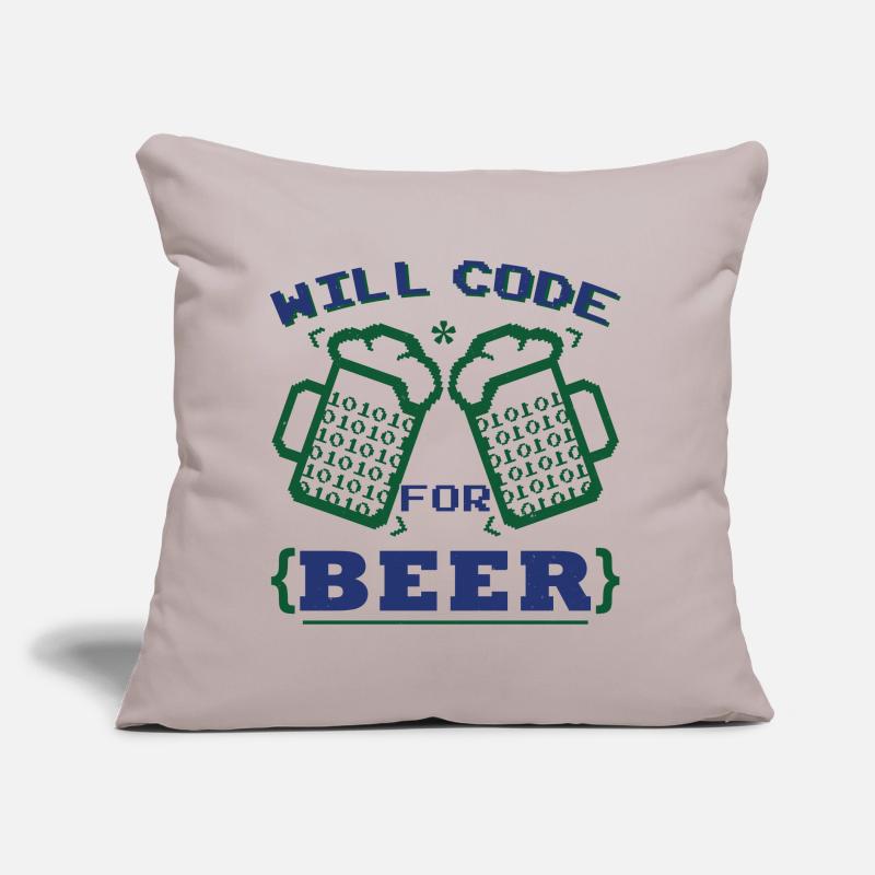 Funny Beer Coding Coder Sofa pillow with filling 45cm x 45cm