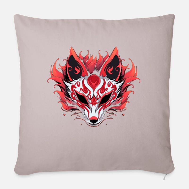 Kitsune - Coussin et housse de 45 x 45 cm - taupe clair