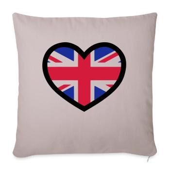 Coeur British - vectoriel - Coussin et housse de 45 x 45 cm - taupe clair - Devant
