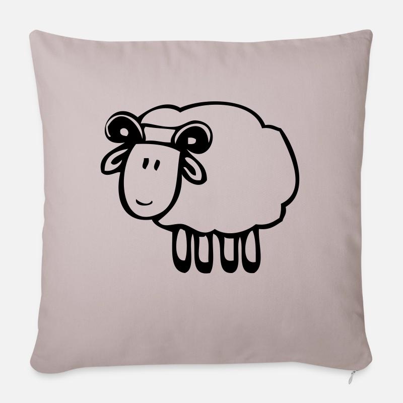 Schaf - Sofakissen mit Füllung 45 x 45 cm - helles Taupe