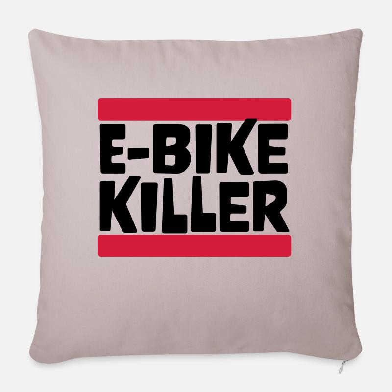 E BIKE KILLER - Sofakissen mit Füllung 45 x 45 cm - helles Taupe