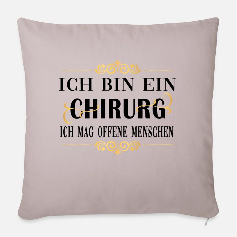 chirurg mag offene menschen schwarz gold pattern - Sofakissen mit Füllung 45 x 45 cm - helles Taupe