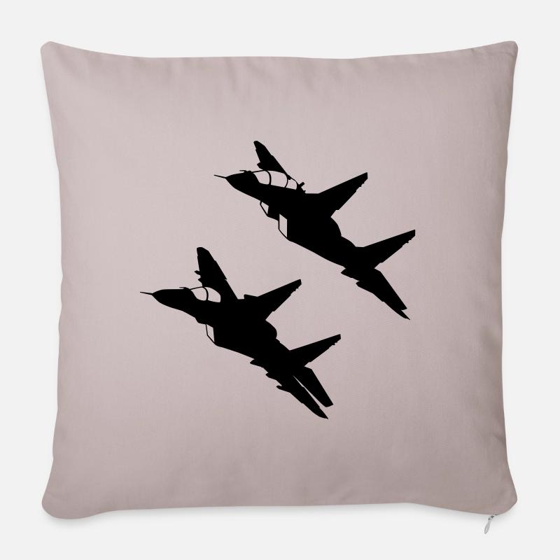 Flugzeug - Sofakissen mit Füllung 45 x 45 cm - helles Taupe