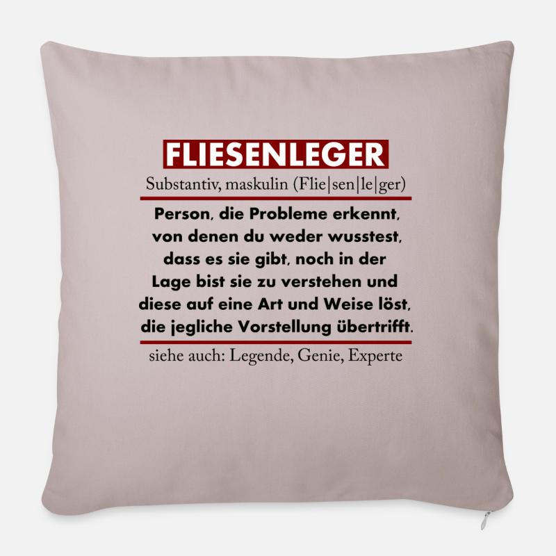 Fliesenleger - Sofakissen mit Füllung 45 x 45 cm - helles Taupe