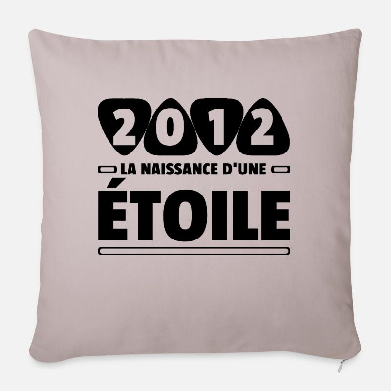 2012 année de naissance / anniversaire année 2012 - Coussin et housse de 45 x 45 cm - taupe clair