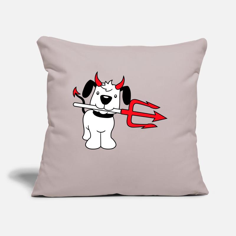 Dog Devil Satan Hell Evil Trident Horns Cool Sofa pillow with filling 45cm x 45cm