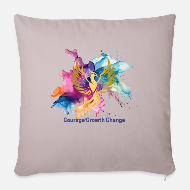 Courage Growth Change - Sofakissen mit Füllung 45 x 45 cm - helles Taupe