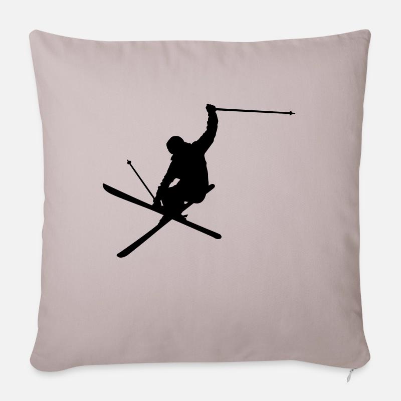Skiing - Sofakissen mit Füllung 45 x 45 cm - helles Taupe