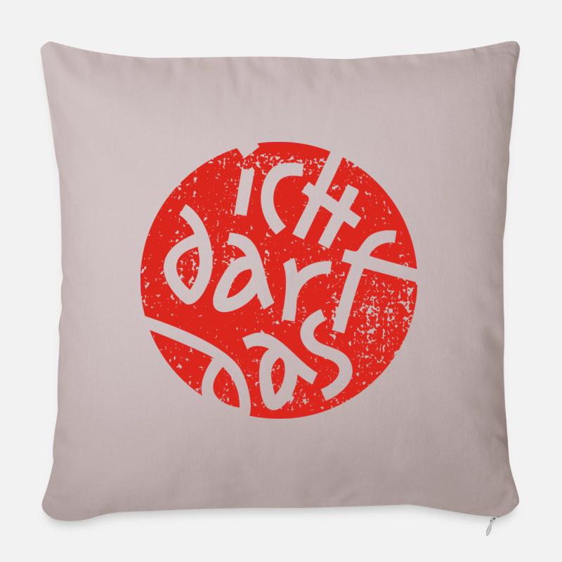 Statement Ich Darf Das Grunge Button 3 - Sofakissen mit Füllung 45 x 45 cm - helles Taupe