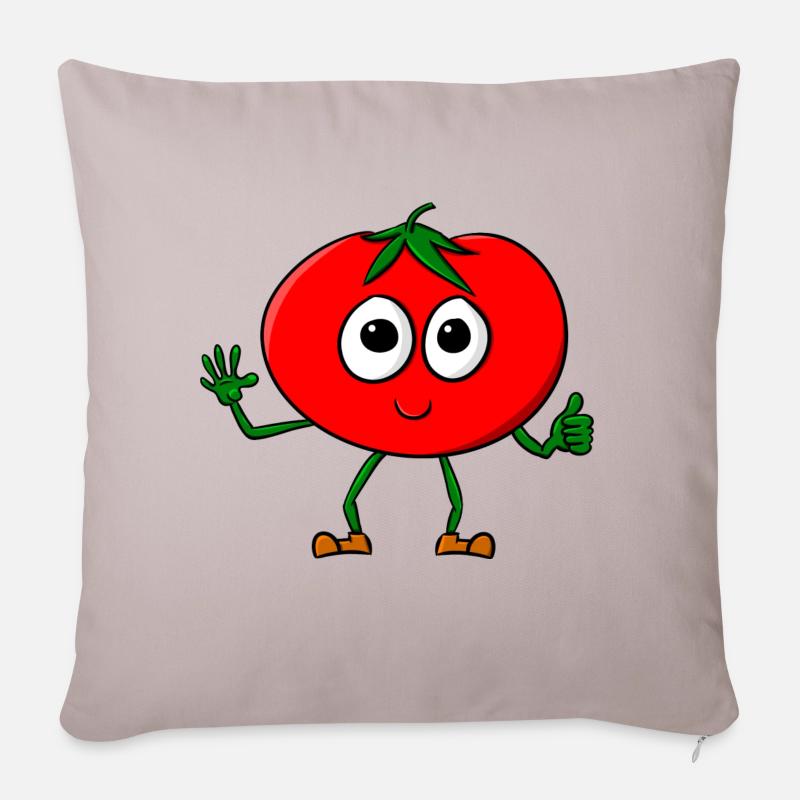 Tomate Comic - Sofakissen mit Füllung 45 x 45 cm - helles Taupe