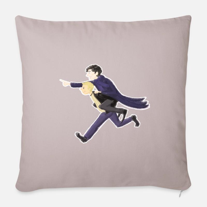 Prêts pour l'enquête! - Coussin et housse de 45 x 45 cm - taupe clair