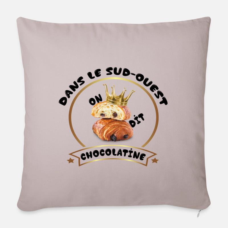 Sud-Ouest Chocolatine - Coussin et housse de 45 x 45 cm - taupe clair