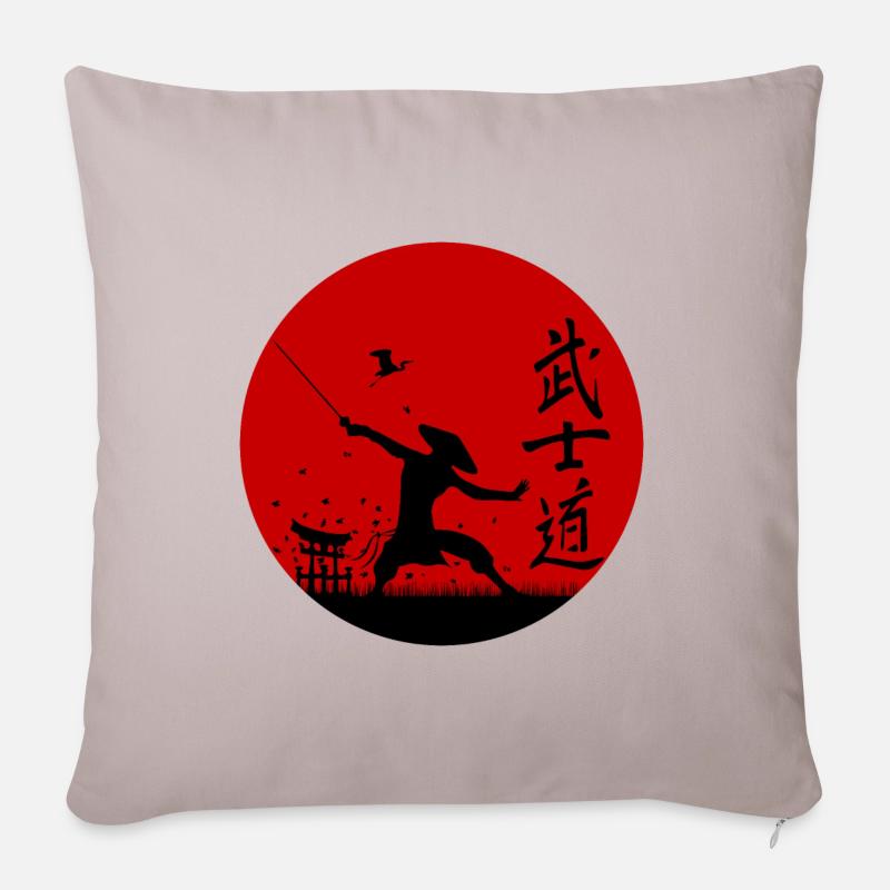 Bushido - Coussin et housse de 45 x 45 cm - taupe clair