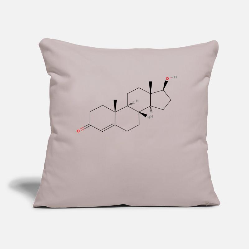 Testosterone Molecule - Colored Structural Formula Sofa pillow with filling 45cm x 45cm