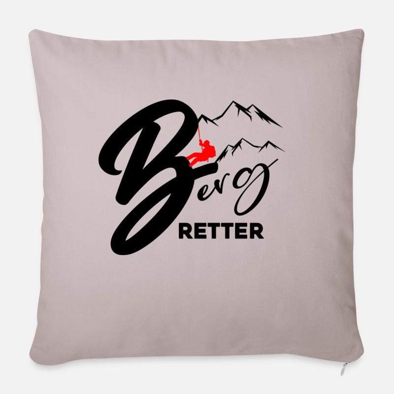 Bergretter Bergdoktor Luftrettung Hilfe - Sofakissen mit Füllung 45 x 45 cm - helles Taupe