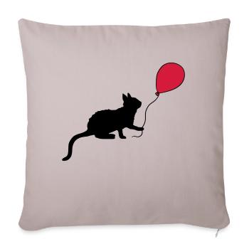 Red Balloon Kitten Plays - Sofa pillow with filling 45cm x 45cm - light taupe - Front