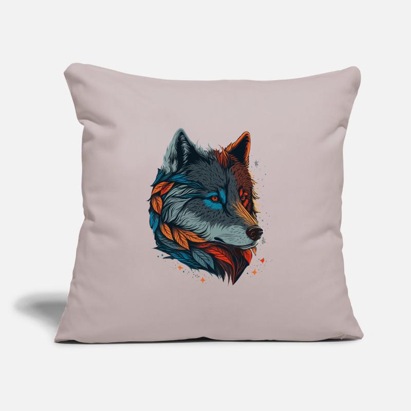 Cooles digitales Gemälde eines Wolfes Sofakissen mit Füllung 45 x 45 cm