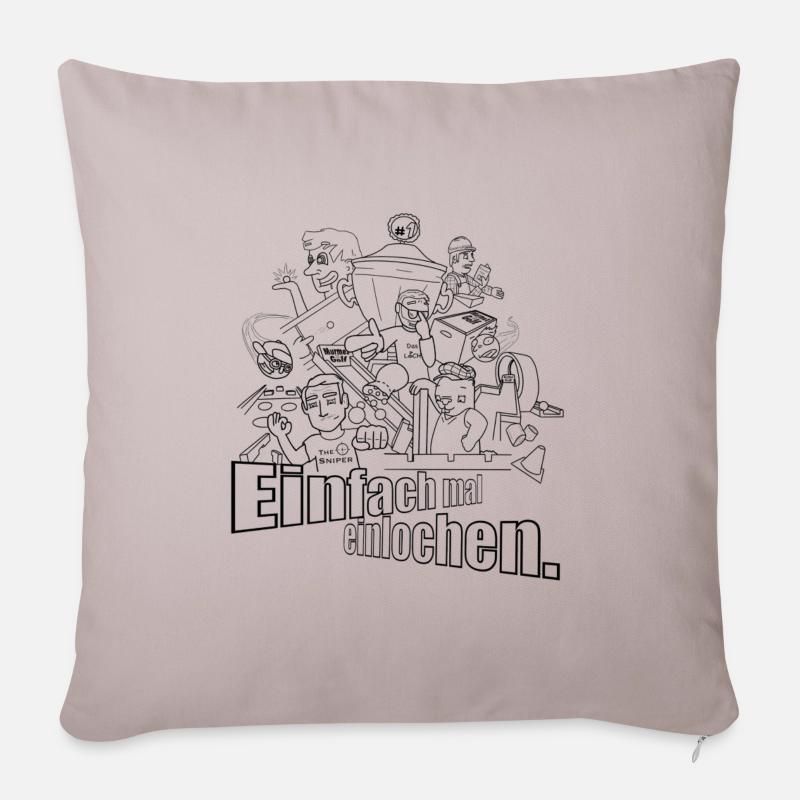 Murmelgolf - Einfach mal einlochen - Sofakissen mit Füllung 45 x 45 cm - helles Taupe
